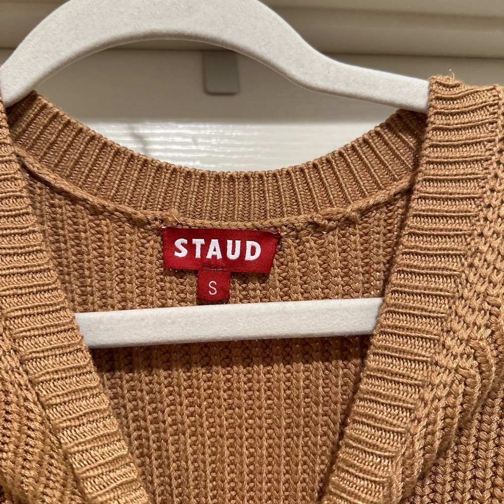 STAUD Marylebone Sweater Dress in Camel - Picture 6 of 14